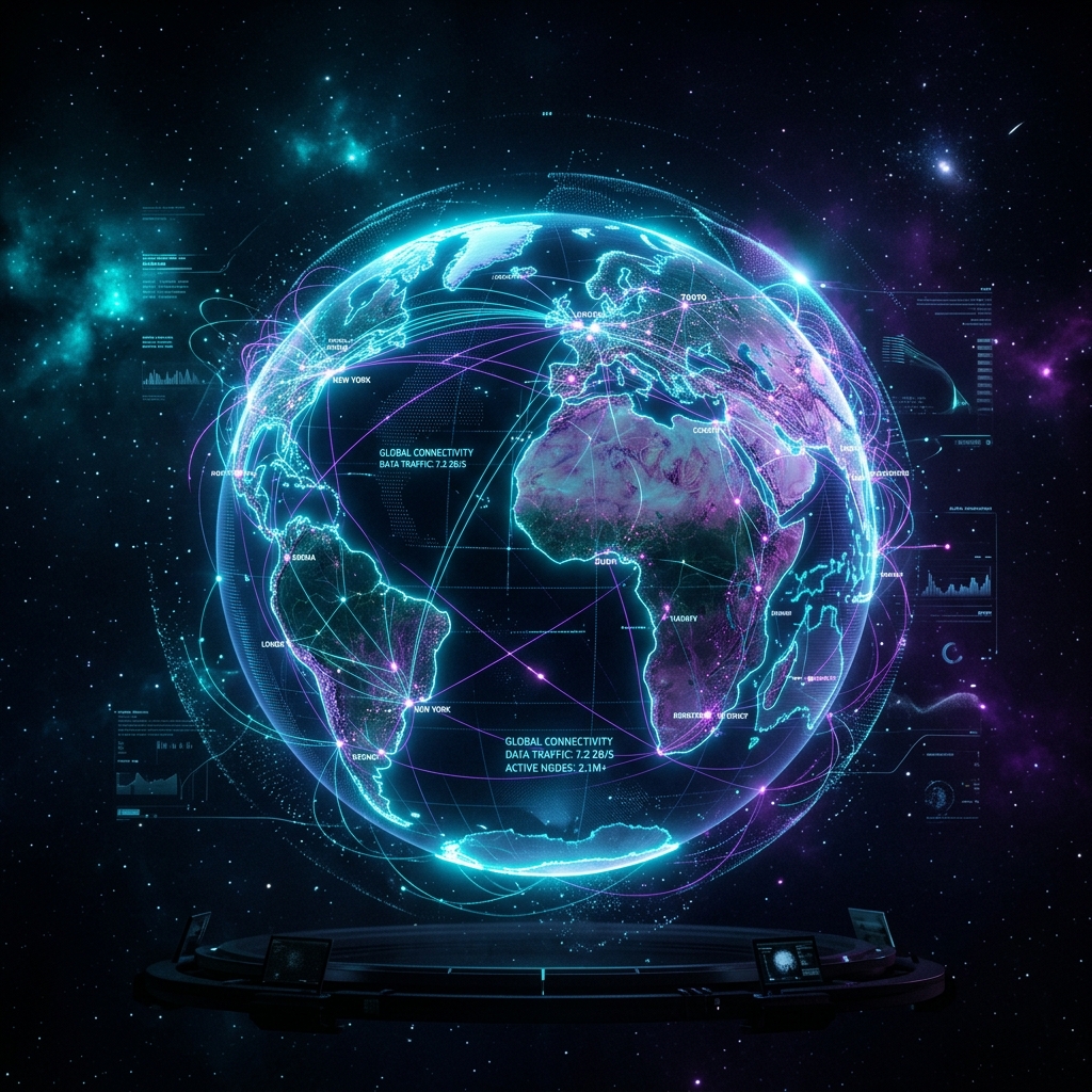 Holographic network representing Global Collaborations