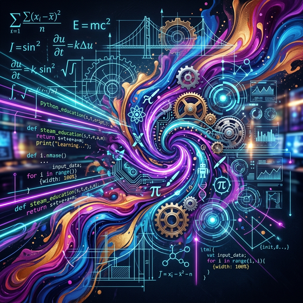 Creative abstract illustration representing Immersive STEAM Curriculum